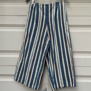 O'Neill Multicolor Striped Enrique High Waist Wide Leg Crop Pants 28 waist